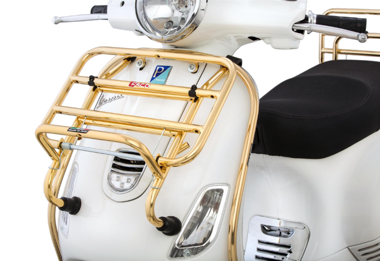 Gepäckträger vorne für Vespa LX/​LXV 50-150ccm, klappbar, gold
