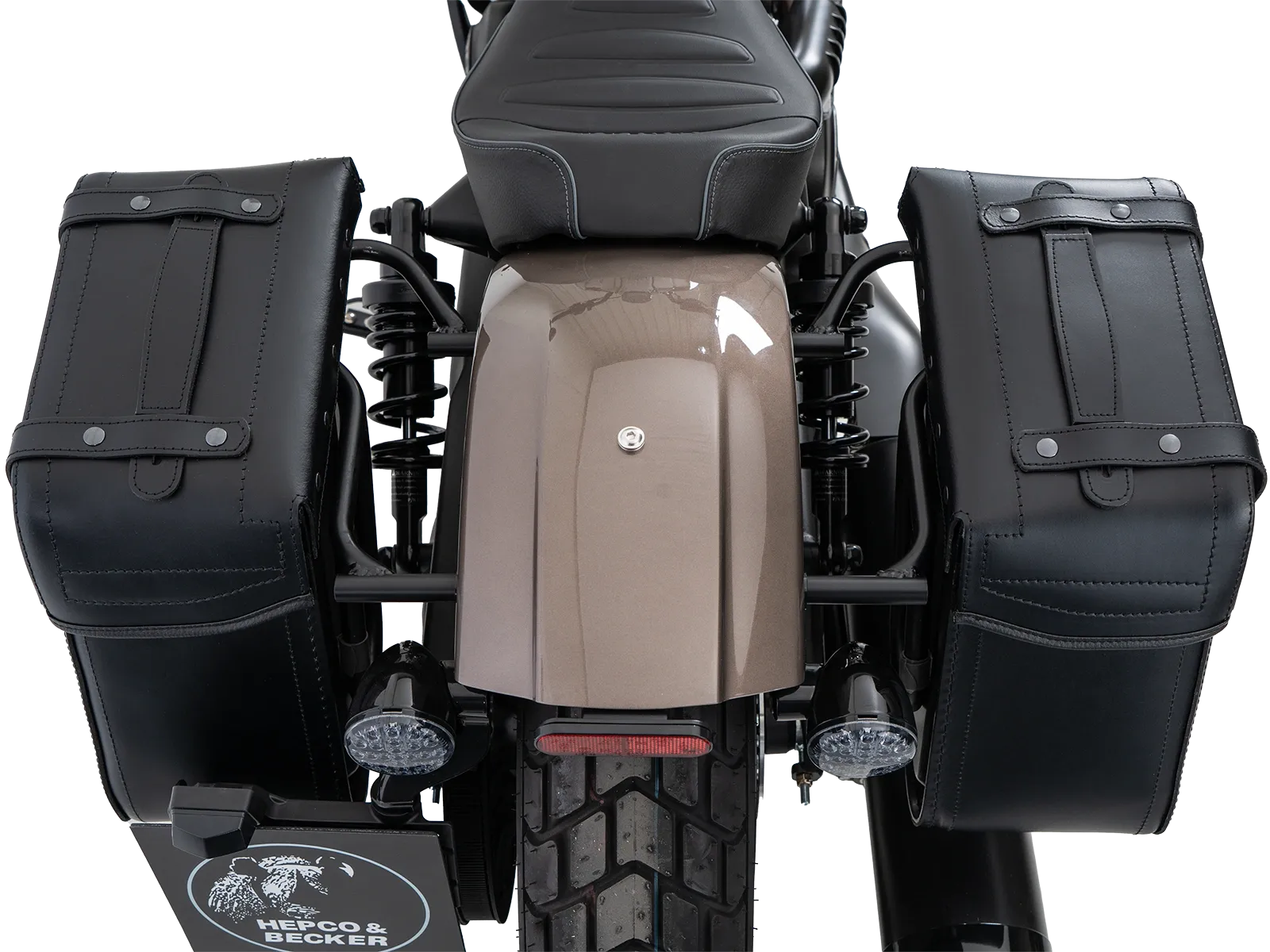 Cutout Taschen Set schwarz inkl. Halter für Indian Scout Bobber 1250 (25-) Hepco & Becker