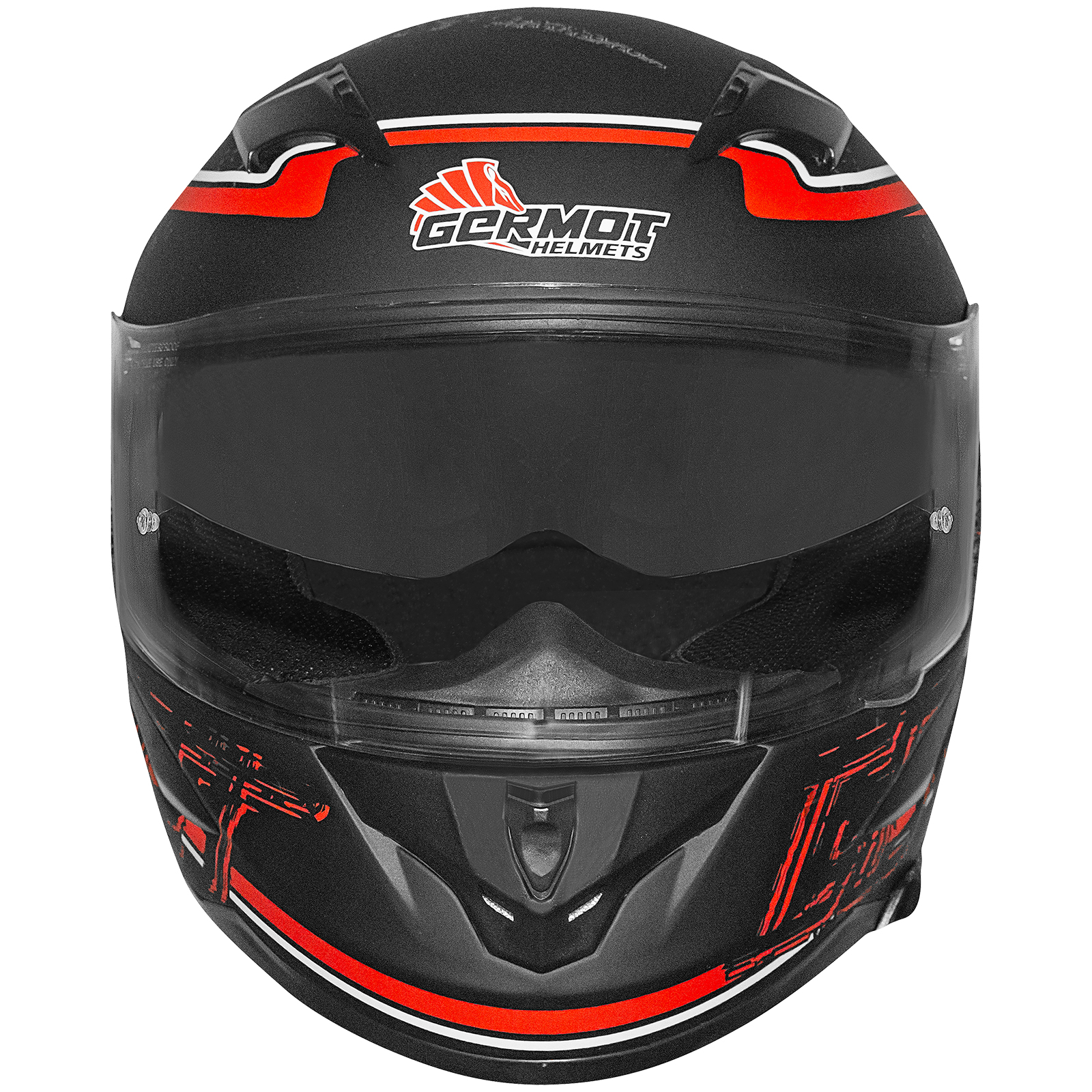 Germot Integralhelm GM 306, matt-schwarz/rot