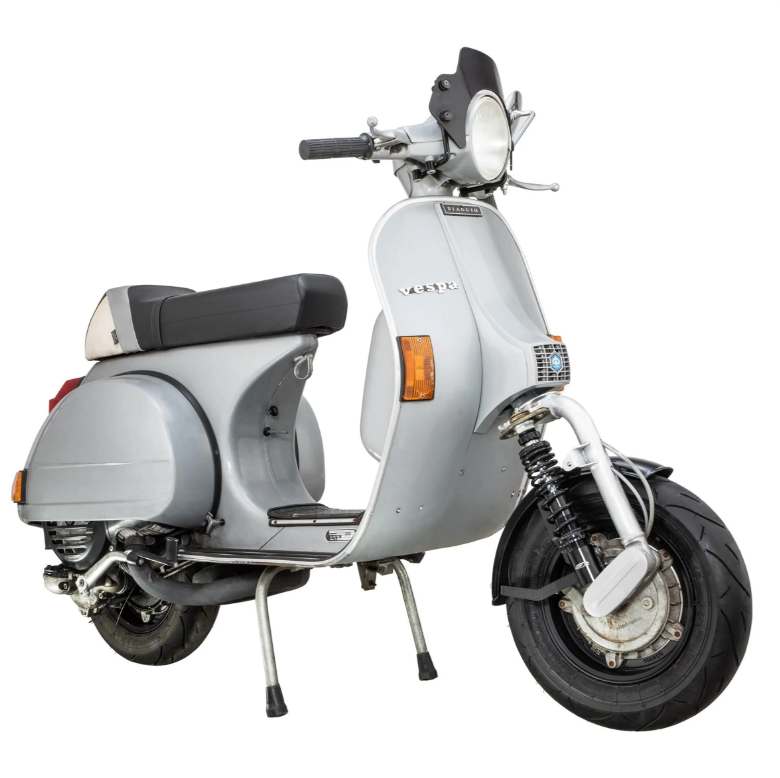 Kotflügel 2.0 Garelli EVO II für Vespa PX 80-200ccm, GFK schwarz, Halter schwarz