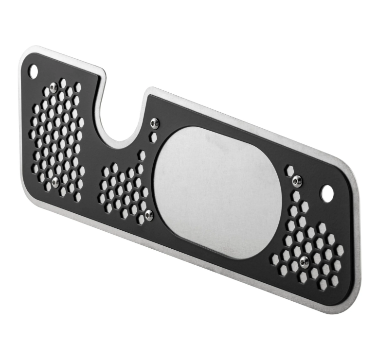 Auspuffblende Schwingarm für Vespa GTS/​GTS Super/GTV/GT, silber/schwarz