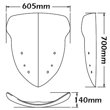 Hohe Windschutzscheibe Originaltyp - Höhe 700 mm für BMW R 1200 RT (10-14), leicht getönt