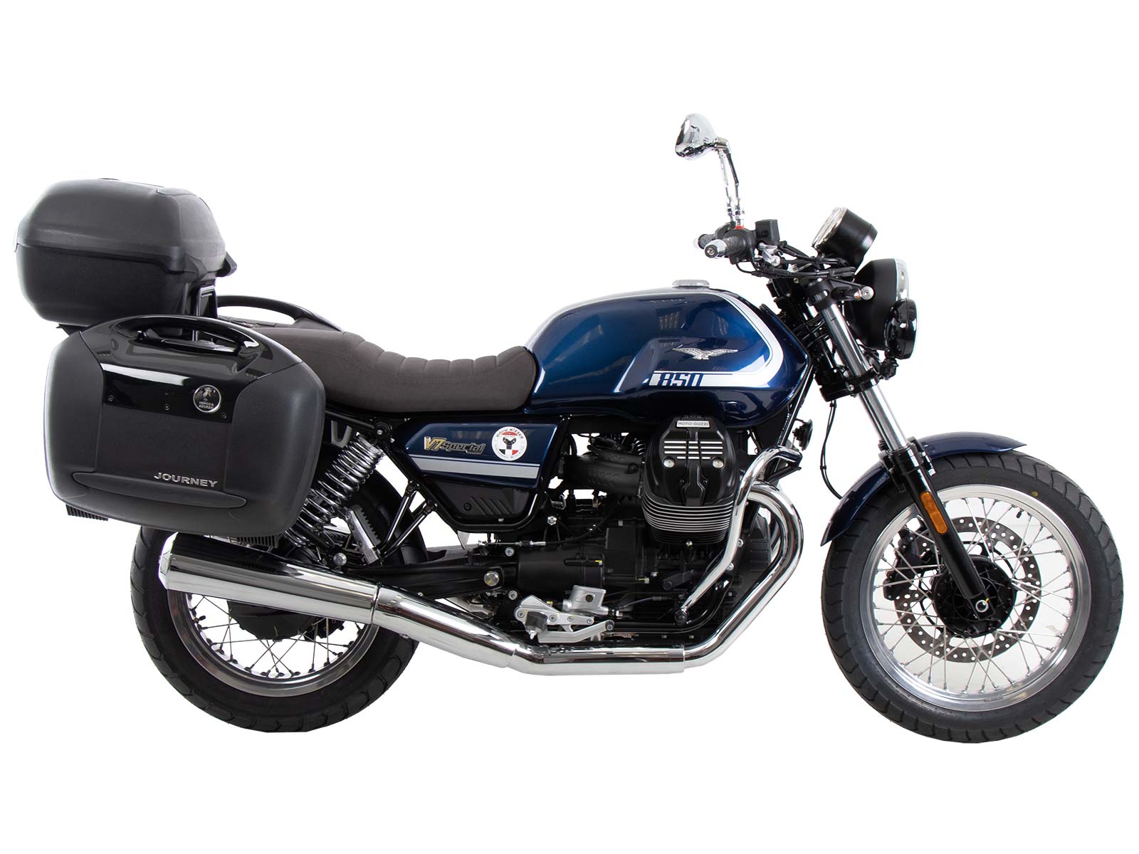 Rohrgepäckbrücke Topcase-Träger schwarz für Moto Guzzi V7 850 Special/Stone/Centenario (21-24)