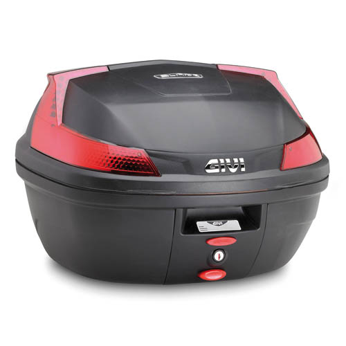 B37 BLADE MONOLOCK Topcase schwarz mit Platte und roten Reflektoren Givi