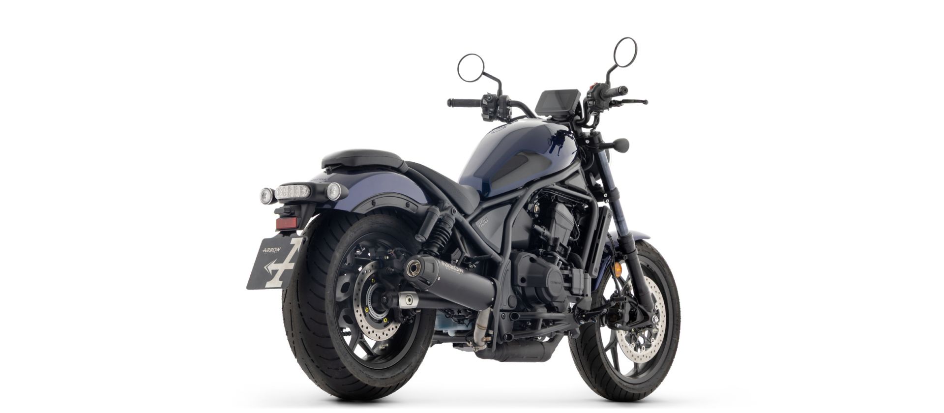 ARROW Auspuff REBEL DARK Sip-On Edelstahl mit Carbon-Endkappe für Honda CMX 1100 Rebel (25-)