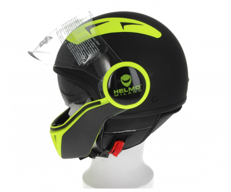 Helmo Milano Full Jethelm, FuoriRotta Premium, schwarz, gelb, matt