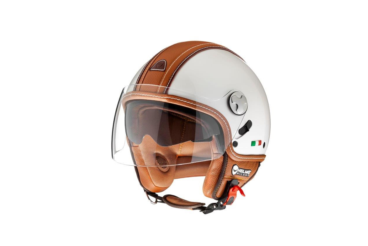 Helmo Milano Demi Jet, PelleDura Premium, weiß, braun