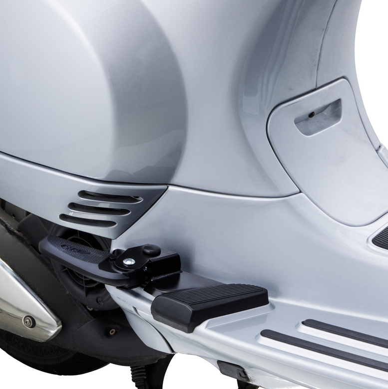 Fußrasten rechts und links für Vespa LX /​LXV /​S 50-150ccm, schwarz/schwarz