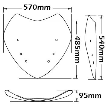 Niedrige Windschutzscheibe Sport - Höhe 540 mm für BMW R 1200 RT (05-09)