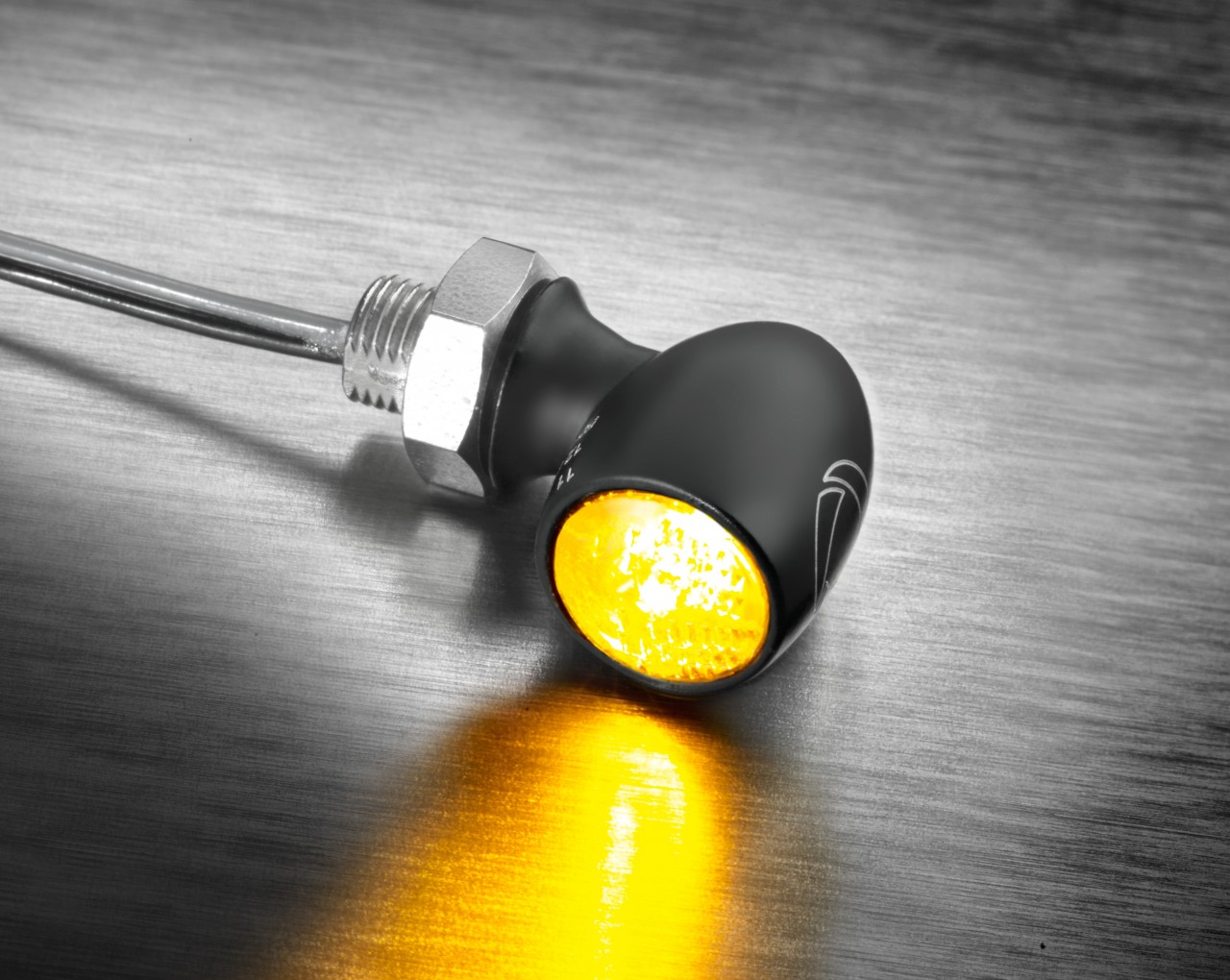 Kellermann Blinker, Atto Dark, Aluminium, LED, V/H, L/R 12 V, schwarz seidenmatt, M5x0,5x6,5