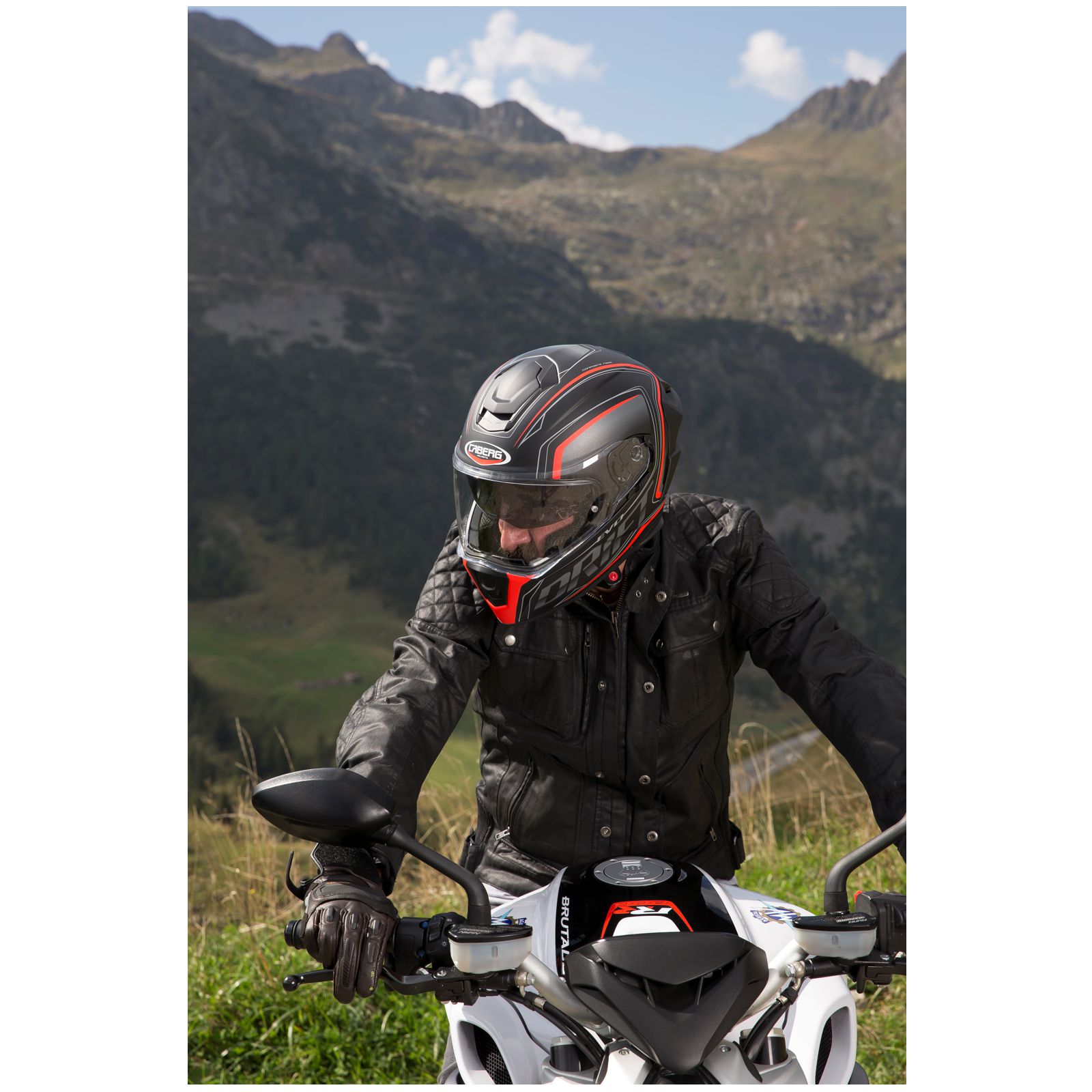 Caberg Helm Drift Evo Integra, matt-schwarz/grau-fluo-rot