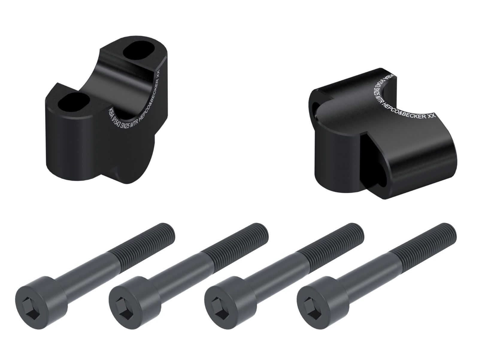 Lenkererhöhung H=25 mm schwarz für Honda CB 750 Hornet (23-) Hepco & Becker
