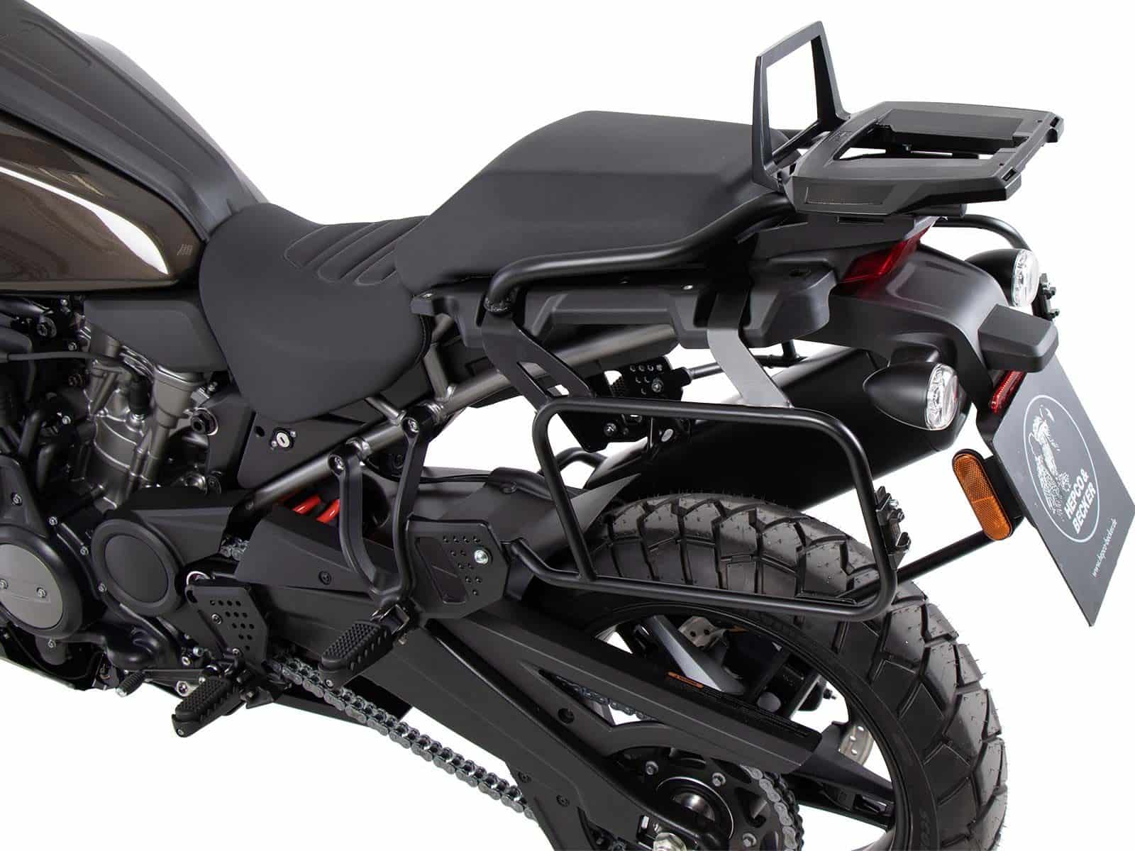 Kofferträgerset Cutout inkl. Kofferset Xplorer Cutout silber für Harley Davidson Pan America (21-)
