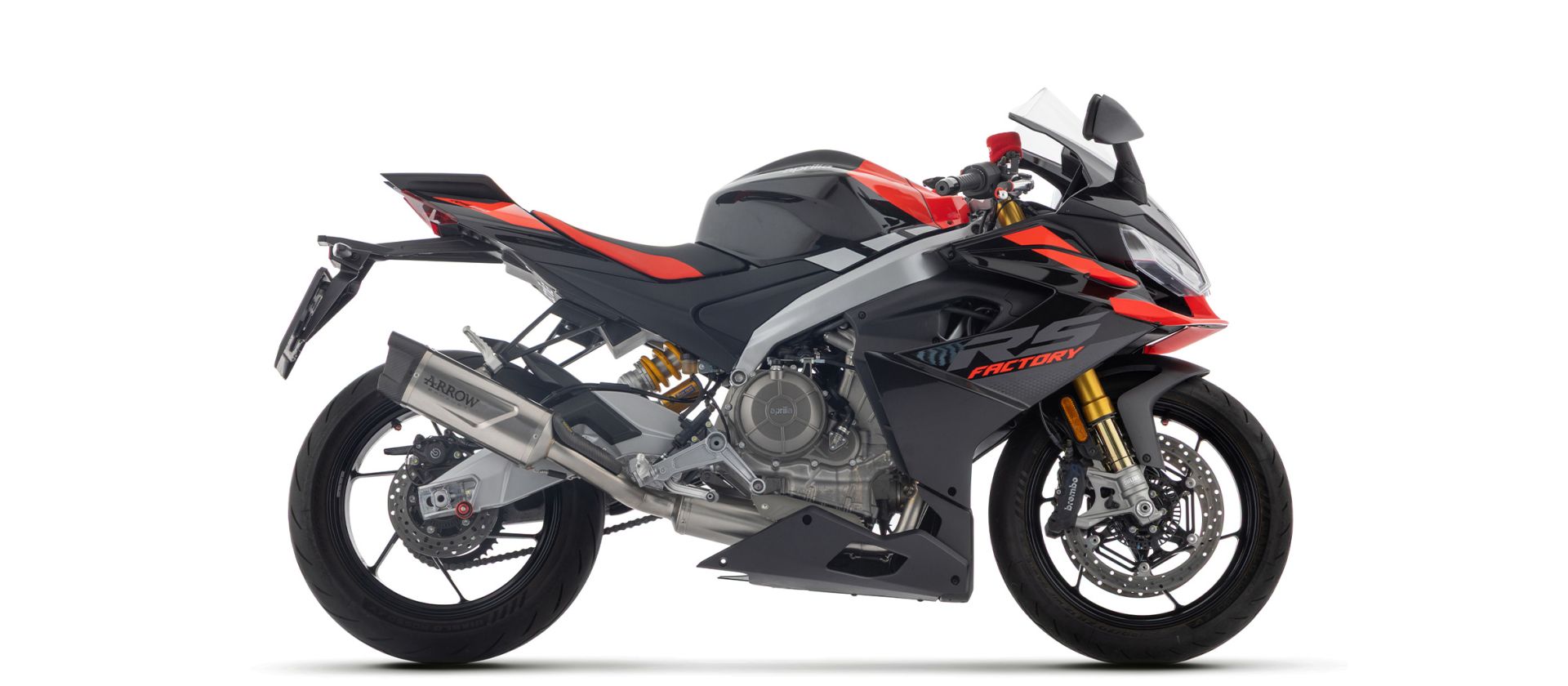 ARROW Auspuffanlage INDY RACE EVO Aluminum schwarz mit Carbon-Endkappe für Aprilia RS 660 (25-)
