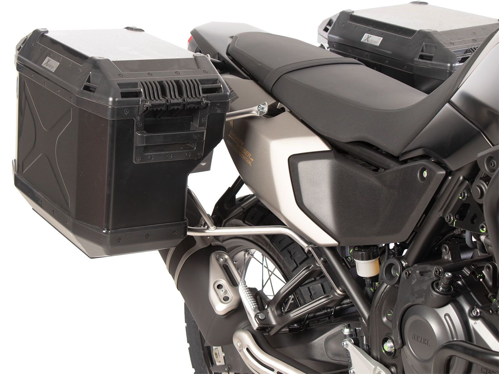 Kofferträgerset Cutout Edelstahl inkl. Kofferset Xplorer Cutout schwarz für Yamaha Ténéré 700 (25-)