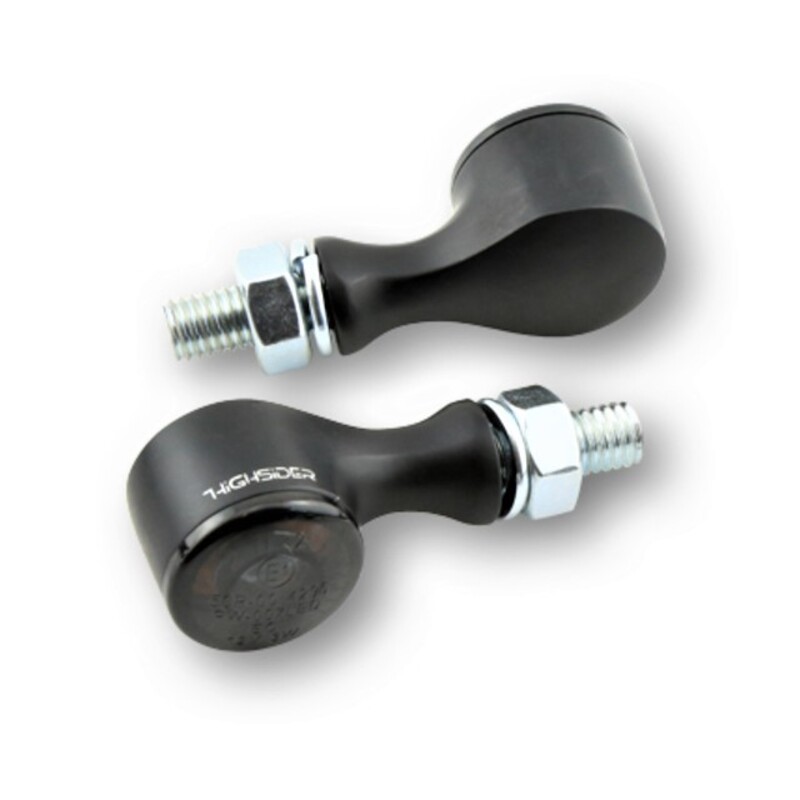 HIGHSIDER pro Apollo Classic LED Blinker/Positionslicht Schwarz/Getönt 2in1, E-Geprüft (Paar)