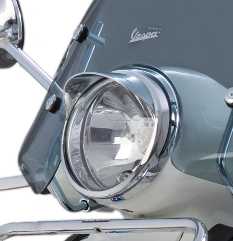 Lampenring mit Lampenschirm für Vespa LX 50-150ccm, chrom
