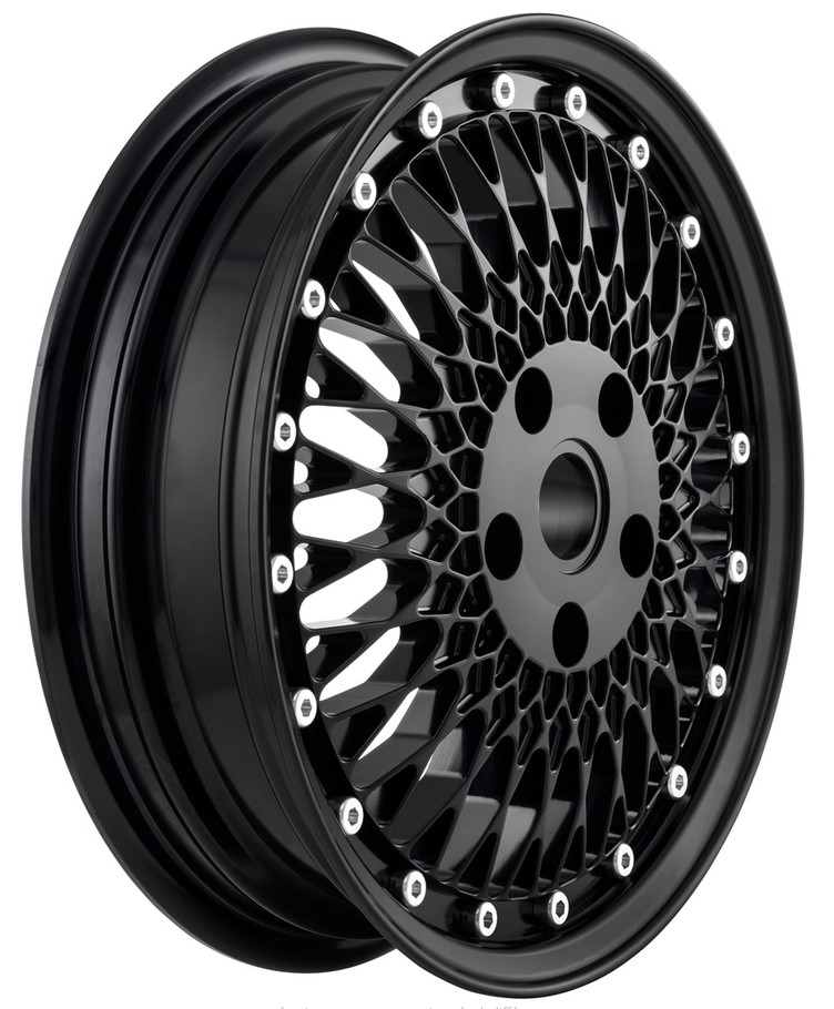 Felge Comb 1 vorne/hinten für Vespa GTS/​GTS Super/​GTV/GT/946 125-300ccm, schwarz glänzend