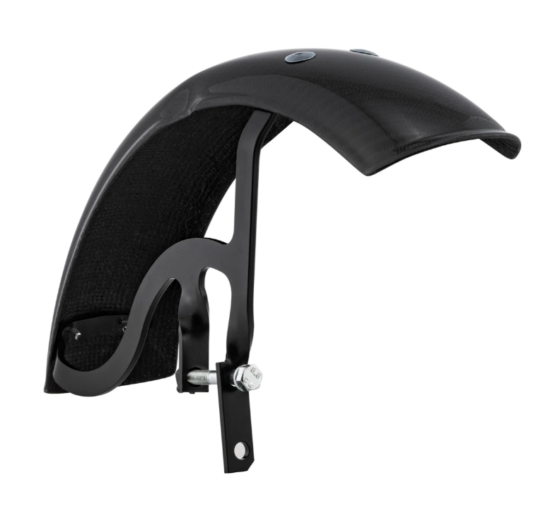 Kotflügel Garelli EVO II für Vespa PX 80-200ccm, Carbon, Halter schwarz