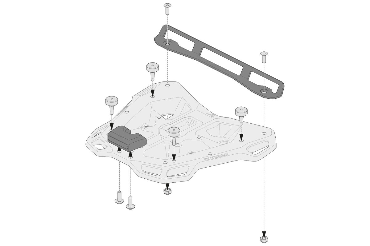 SW-Motech Adapterkit für ADVENTURE-RACK Gepäckträger für Shad 2 Topcases