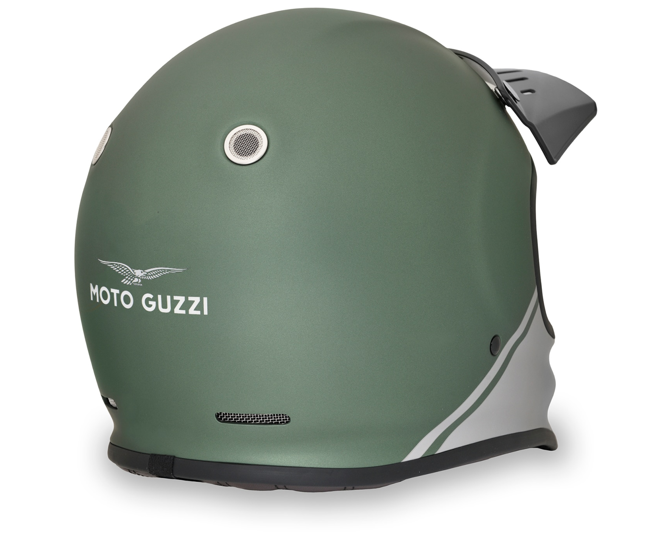 Moto Guzzi Adventure Vintage Helm - grün / silber matt