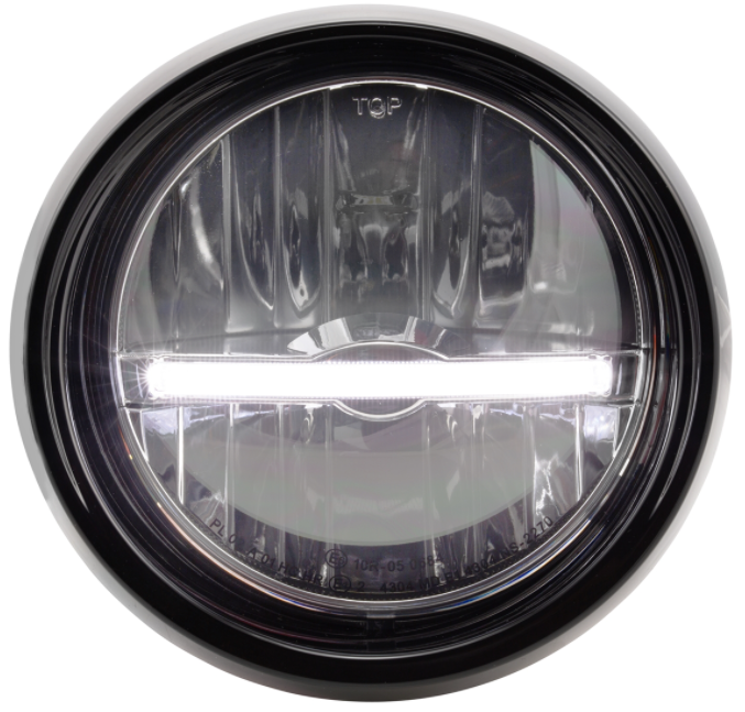 Scheinwerfer LED für Vespa Primavera 50-150ccm 2T/​4T (-'18), schwarz glänzend