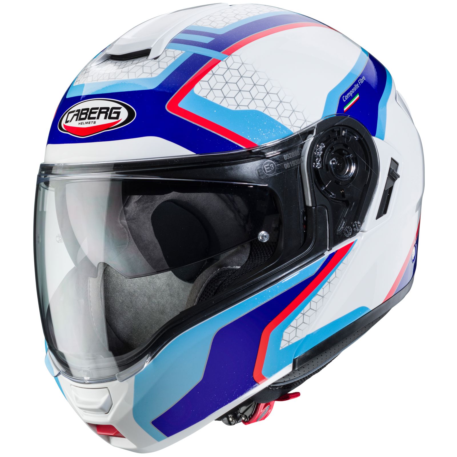 Caberg Helm Levo Sonar, weiß/blau-rot