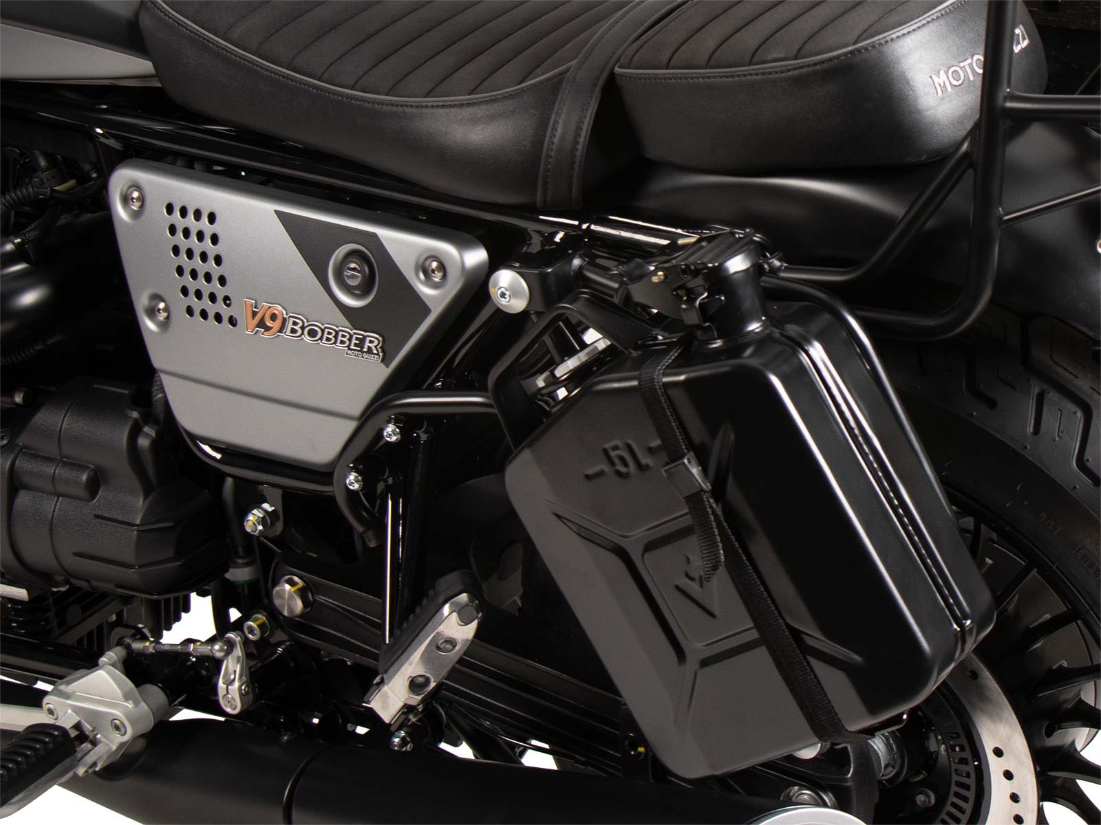 Kanister 4 Ltr. inkl. Cutout Halter links für Moto Guzzi V9 Bobber/Special Edition (21-)