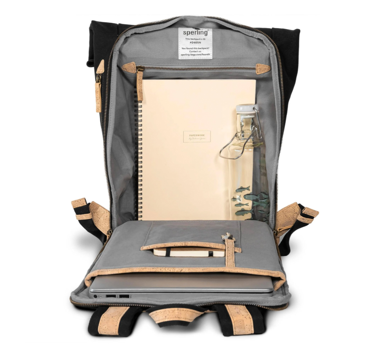 Rucksack Sperling VESPA-Rider Night "SIP Edition" - schwarz/Kork