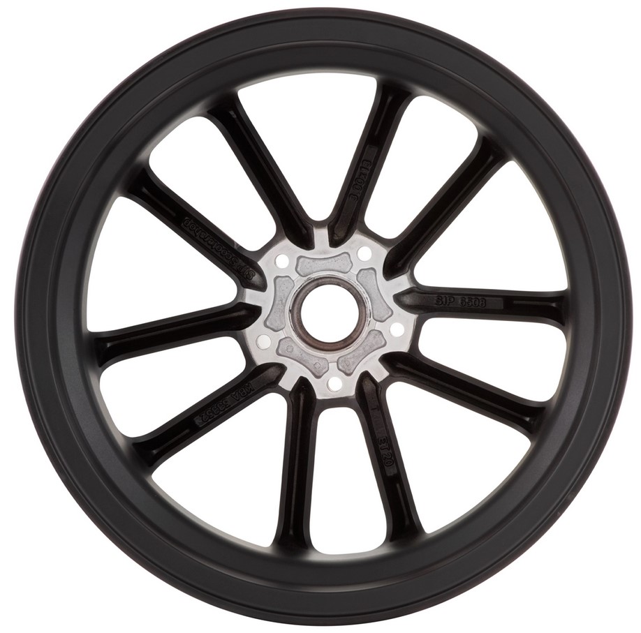 Felge vorne/hinten 13” für Vespa GTS/​GTS Super/​GTV/​GT 60/​GT/​GT L 125-300ccm, schwarz matt/​rot