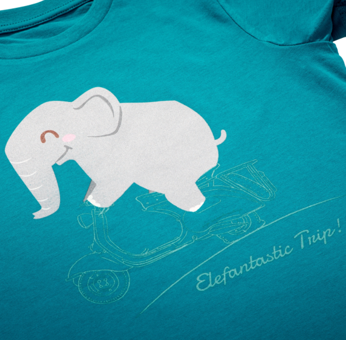 Kinder T-Shirt "Elefantastic Trip!", türkis