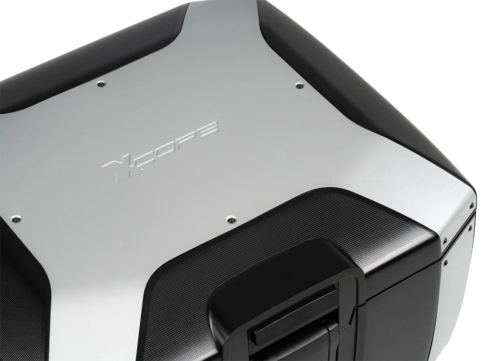 Xcore Topcase 40 schwarz mit silberner Blende für Smartrack Hepco & Becker
