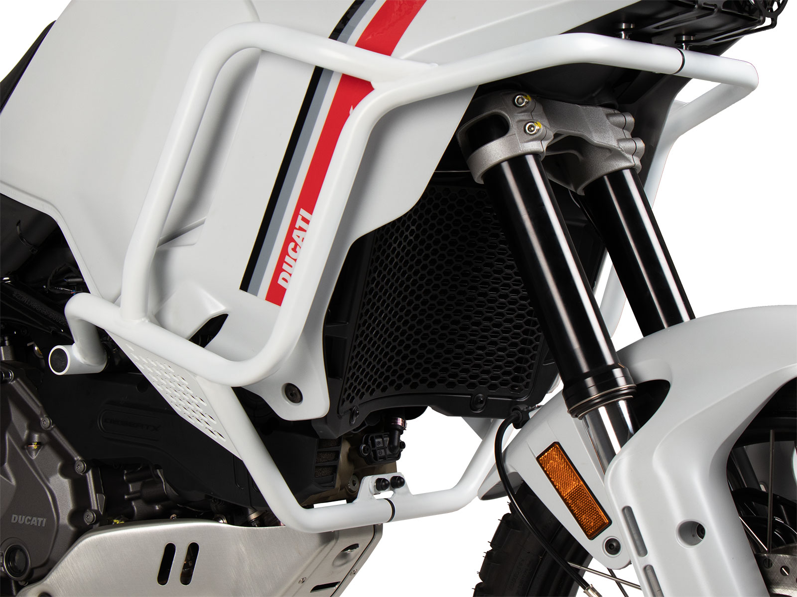 Tankschutzbügel weiß für Ducati Desert X Rally (24-) Hepco & Becker