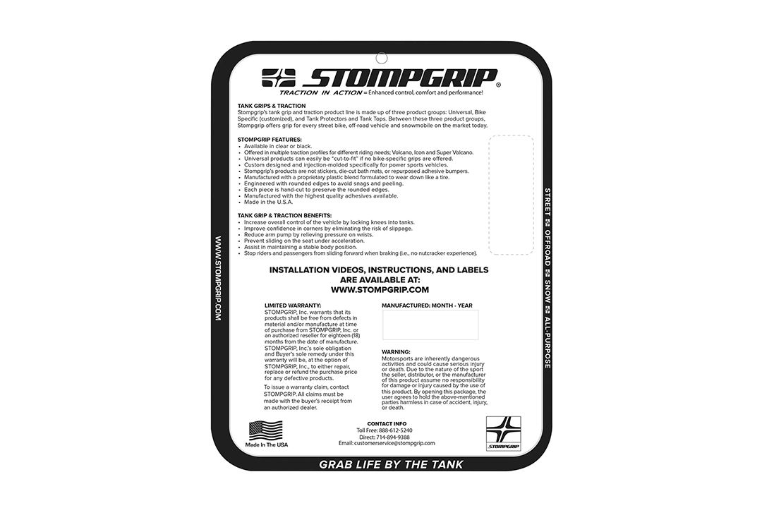 Stompgrip hybrid Volcano für Kawasaki ZX6R 2007-08
