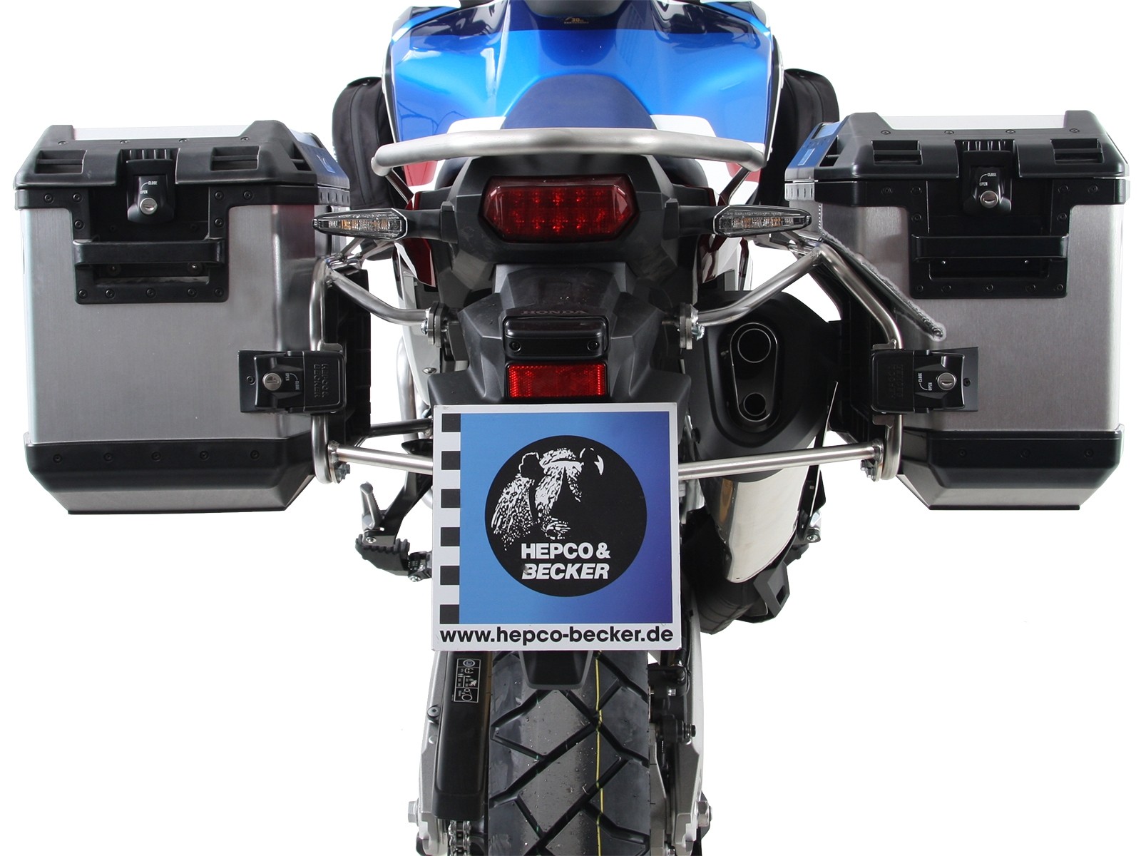 Xplorer Cutout Kofferset silber + Cutout-Träger silber für Honda CRF1000 Africa Twin (18-19)