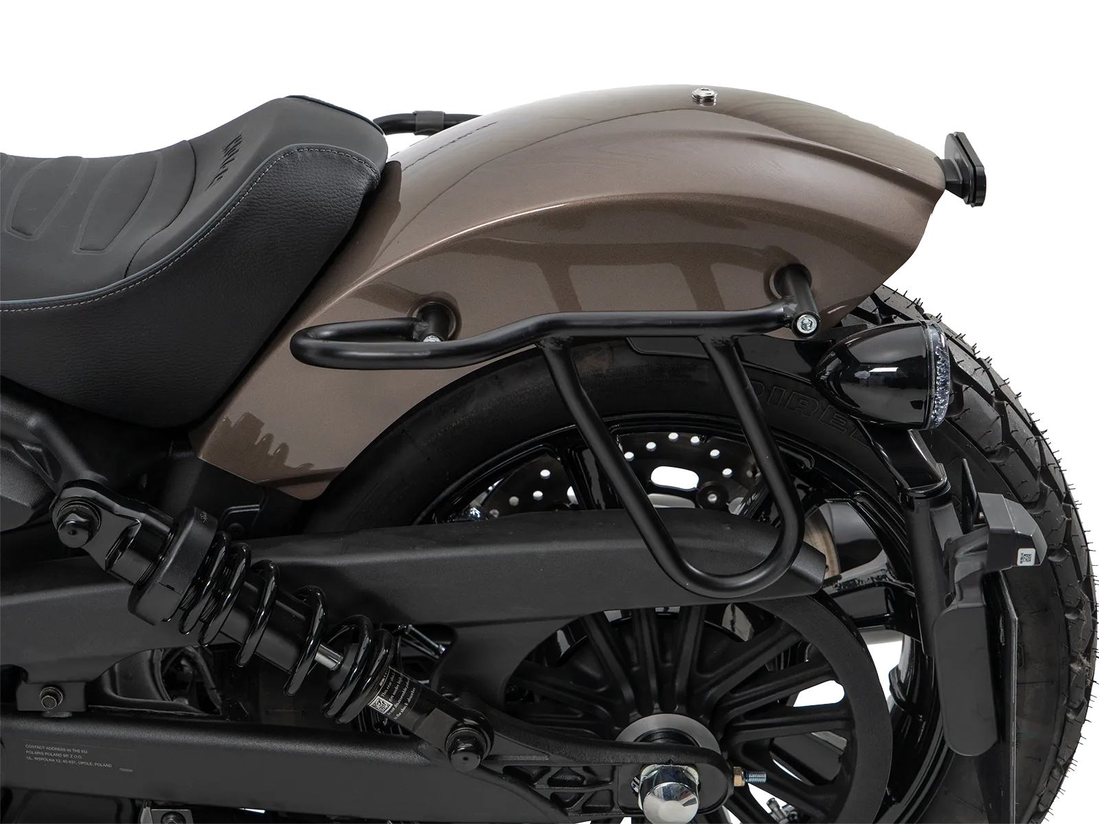 Cutout Taschen Set braun inkl. Halter für Indian Scout Bobber 1250 (25-) Hepco & Becker