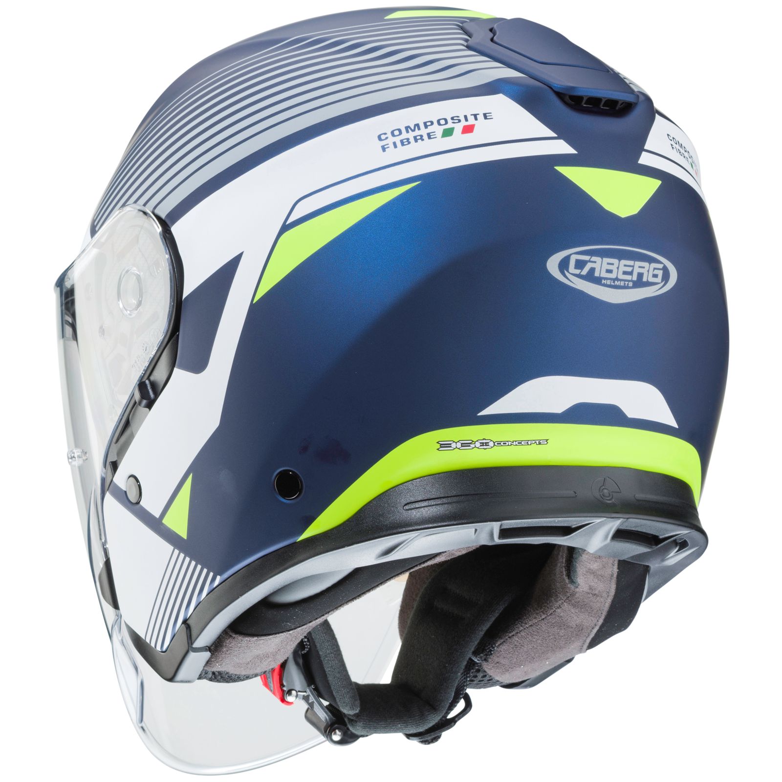 Caberg Helm Flyon Rio, matt-blau/weiß-fluo-gelb