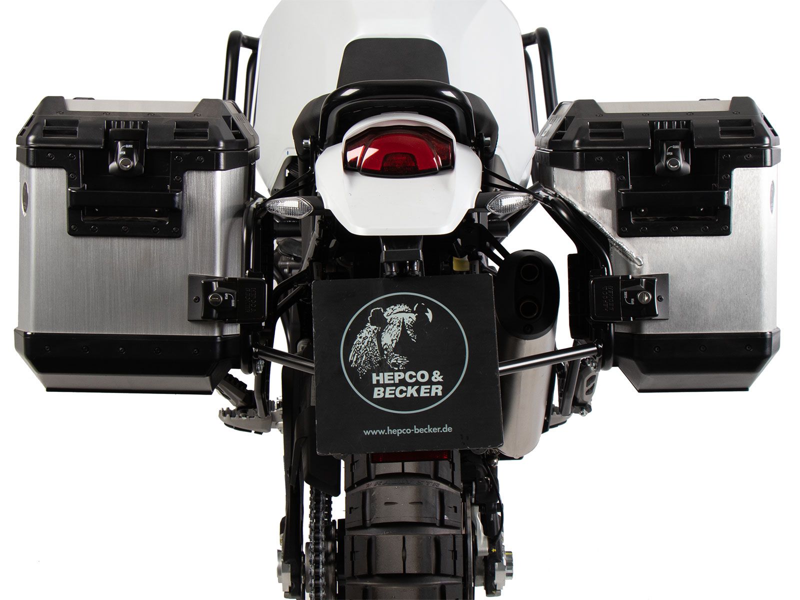 Kofferträgerset Cutout Träger inkl. Kofferset Xplorer Cutout silber für Ducati Desert X (22-)