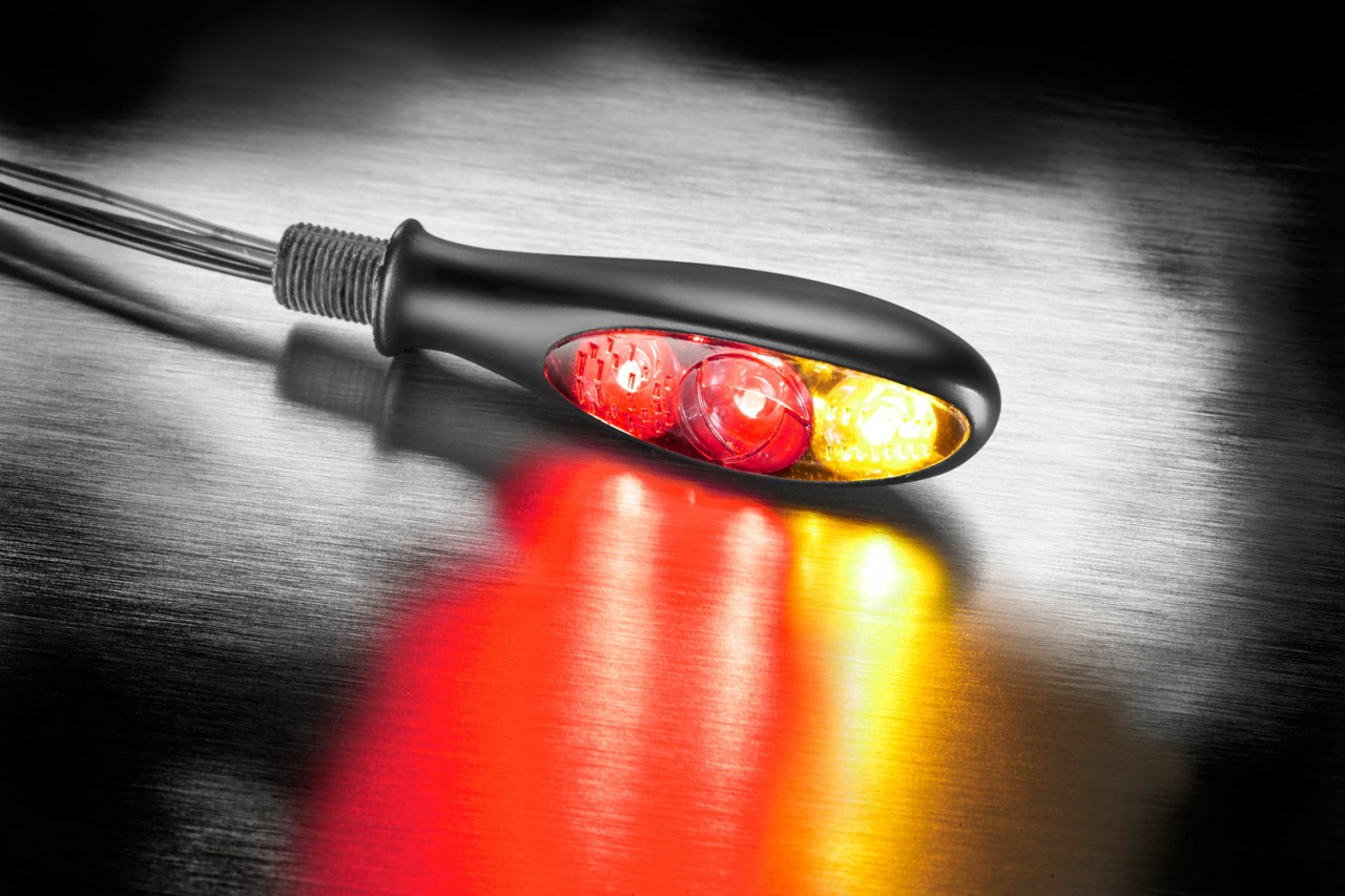 Kellermann Blinker, Rück- und Bremslicht, Micro S DF Dark, Aluminium, LED, HL/HR, 12 V, schwarz matt