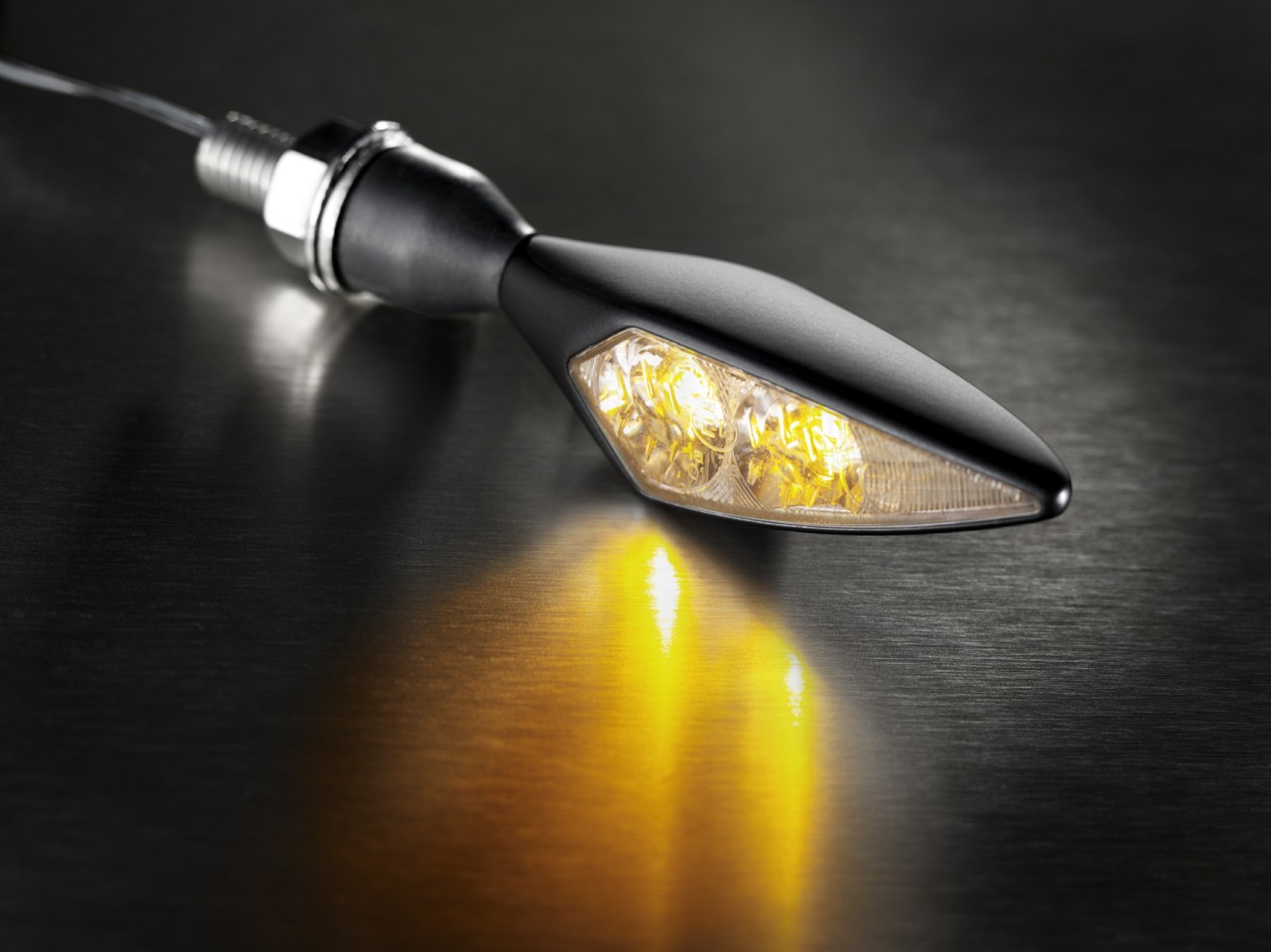 Kellermann Blinker, Rhombus Extreme, Stahl, LED, VL/HR, 12 V, schwarz seidenmatt, M8x20, E-geprüft