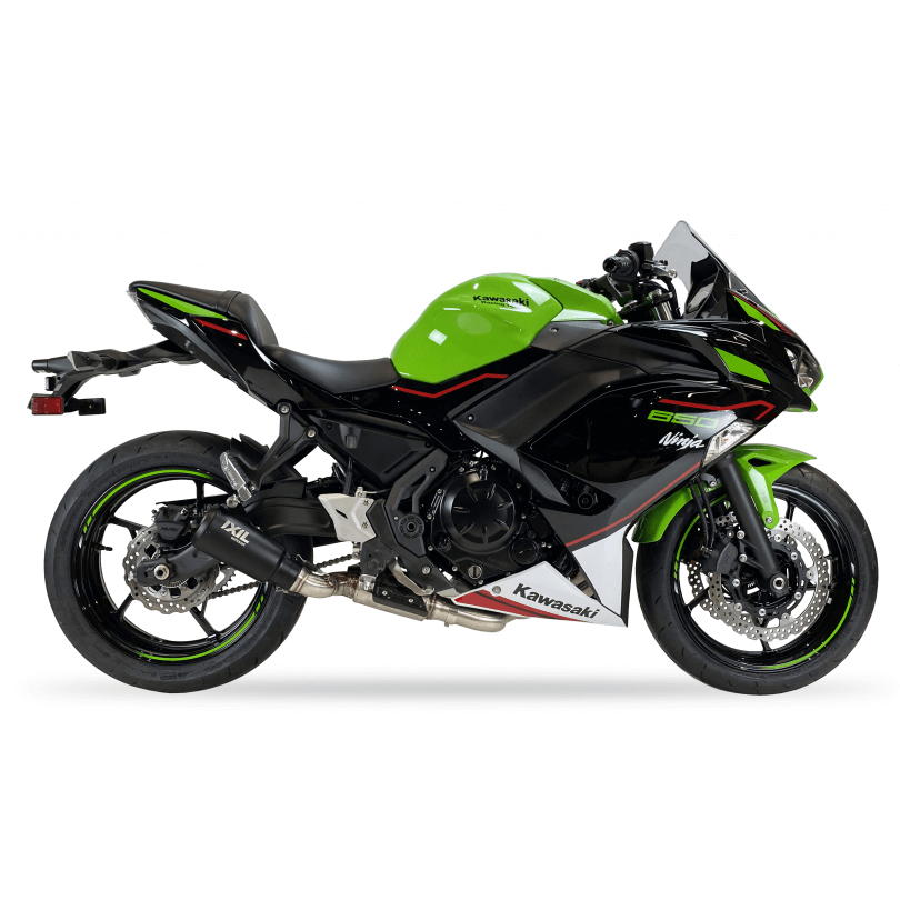 IXIL RB Komplettanlage mit Kat für Kawasaki Z 650 /RS, 650 Ninja (21-), schwarz, E-geprüft, Euro5
