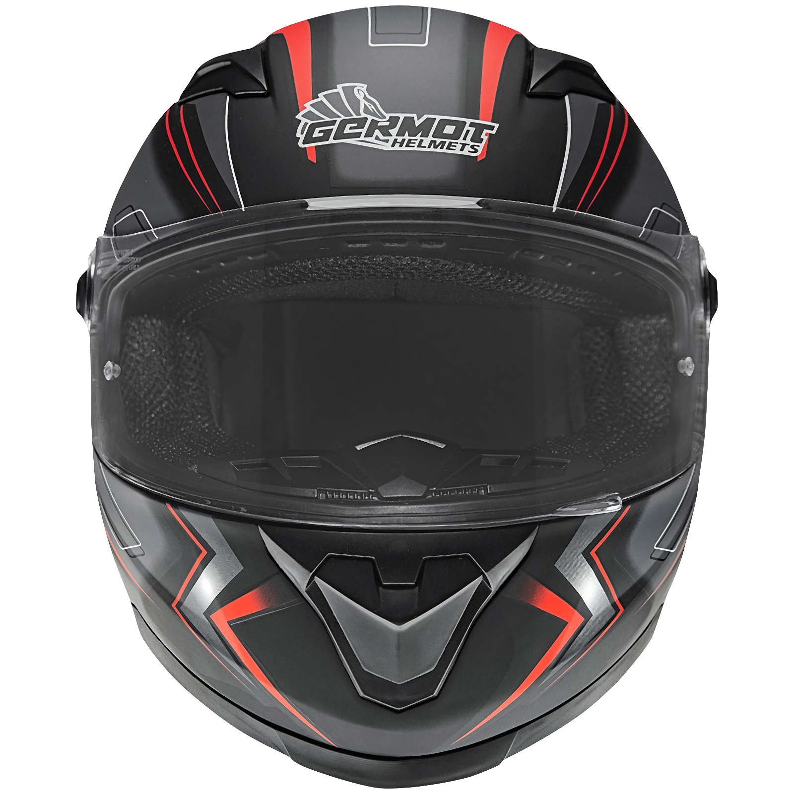 Germot Integralhelm GM 320, matt-schwarz/rot