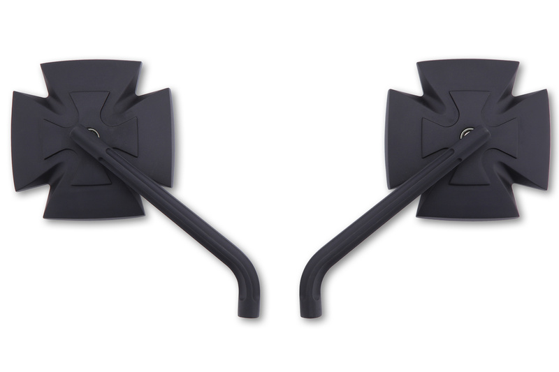 HIGHSIDER pro Spiegel Iron Cross Schwarz (Paar)