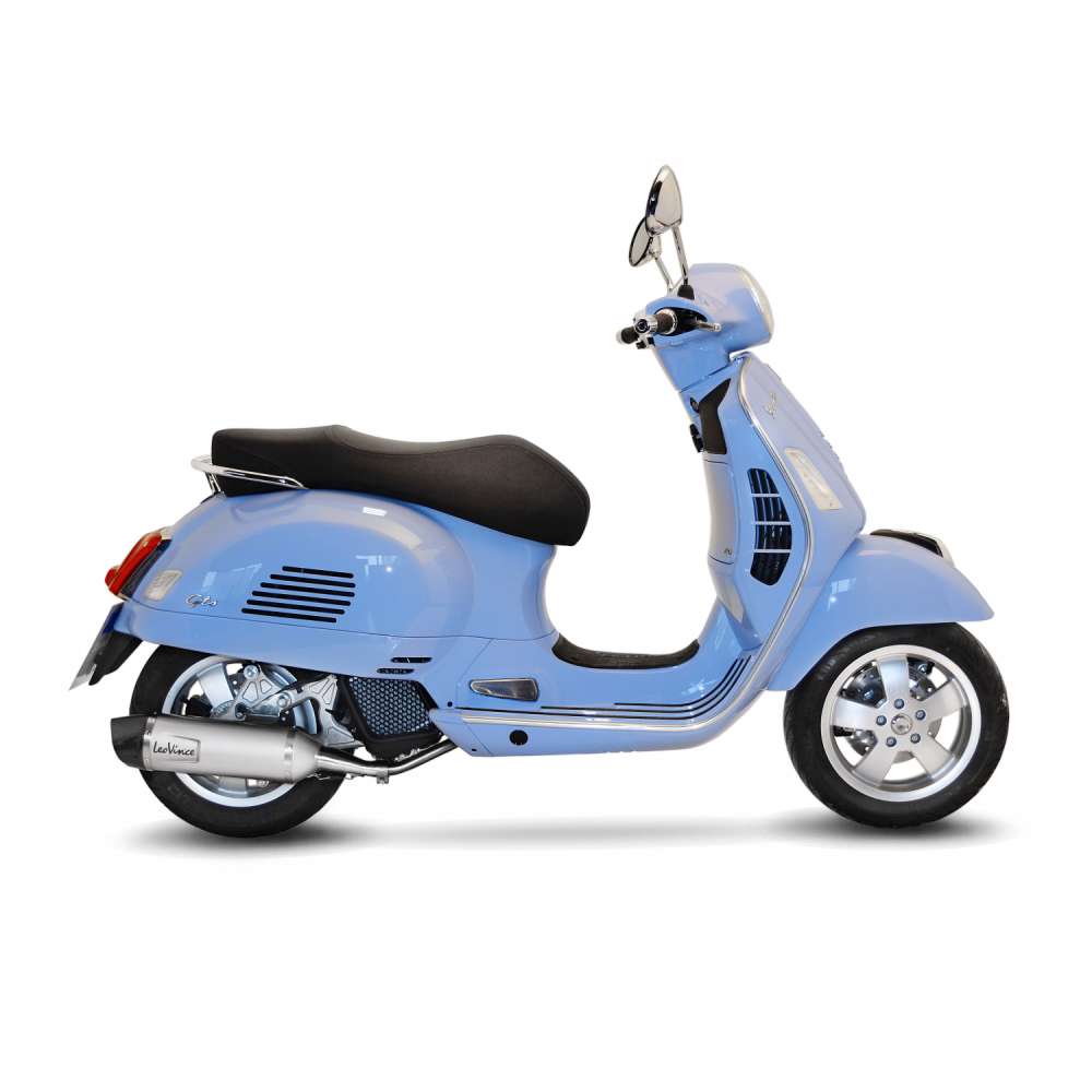 LeoVince Komplettanlage LV One Evo für Vespa GTS 125 /150, Edelstahl silber, ABE, Euro4