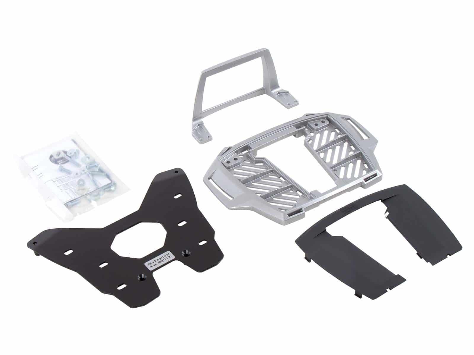 Alurack Topcase-Träger für Original-Gepäckbrücke silber für BMW R 1250 GS (19-23) Hepco & Becker
