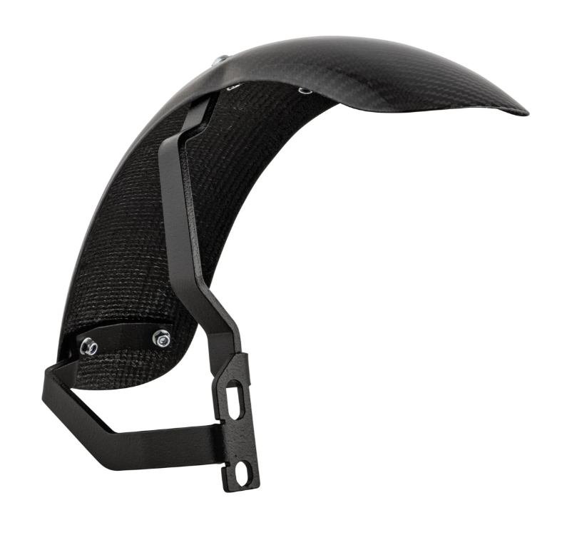 Kotflügel 2.0 Garelli Race EVO II für Vespa PX 80-200ccm, Carbon klar, Halter schwarz