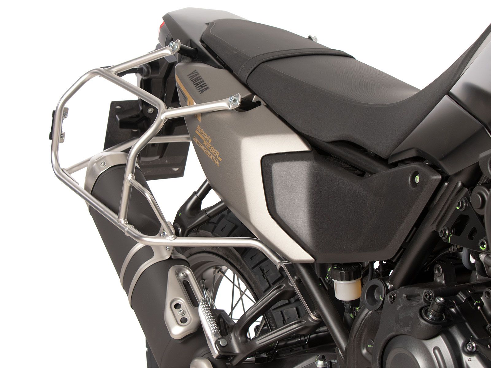 Kofferträgerset Cutout Edelstahl inkl. Kofferset Xplorer Cutout silber für Yamaha Ténéré 700 (25-)