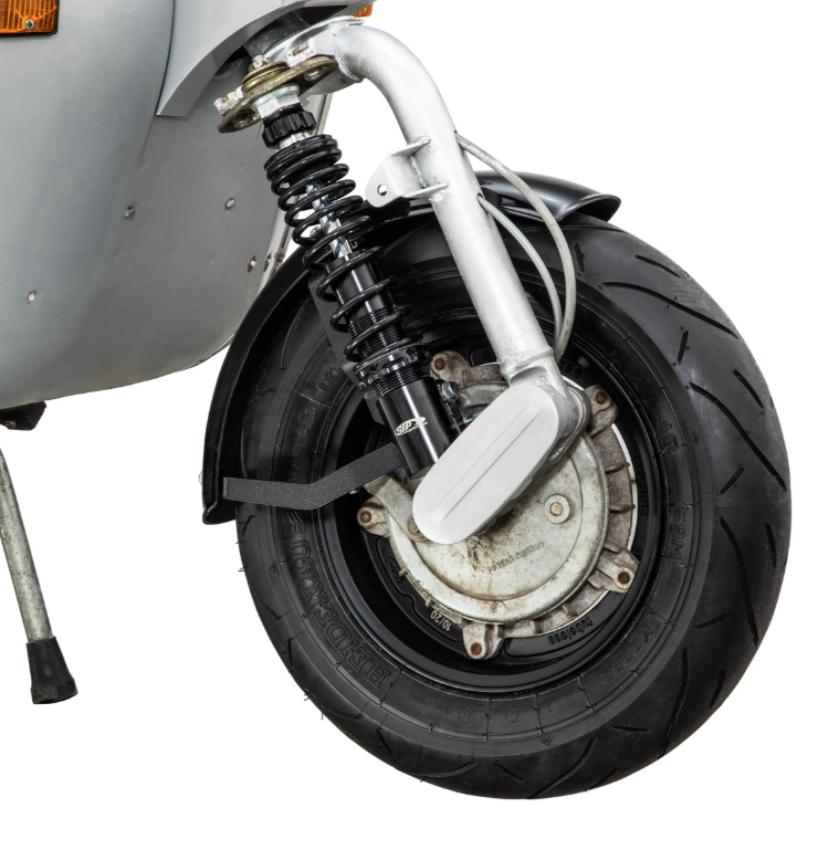 Kotflügel 2.0 Garelli EVO II für Vespa PX 80-200ccm, GFK schwarz, Halter schwarz