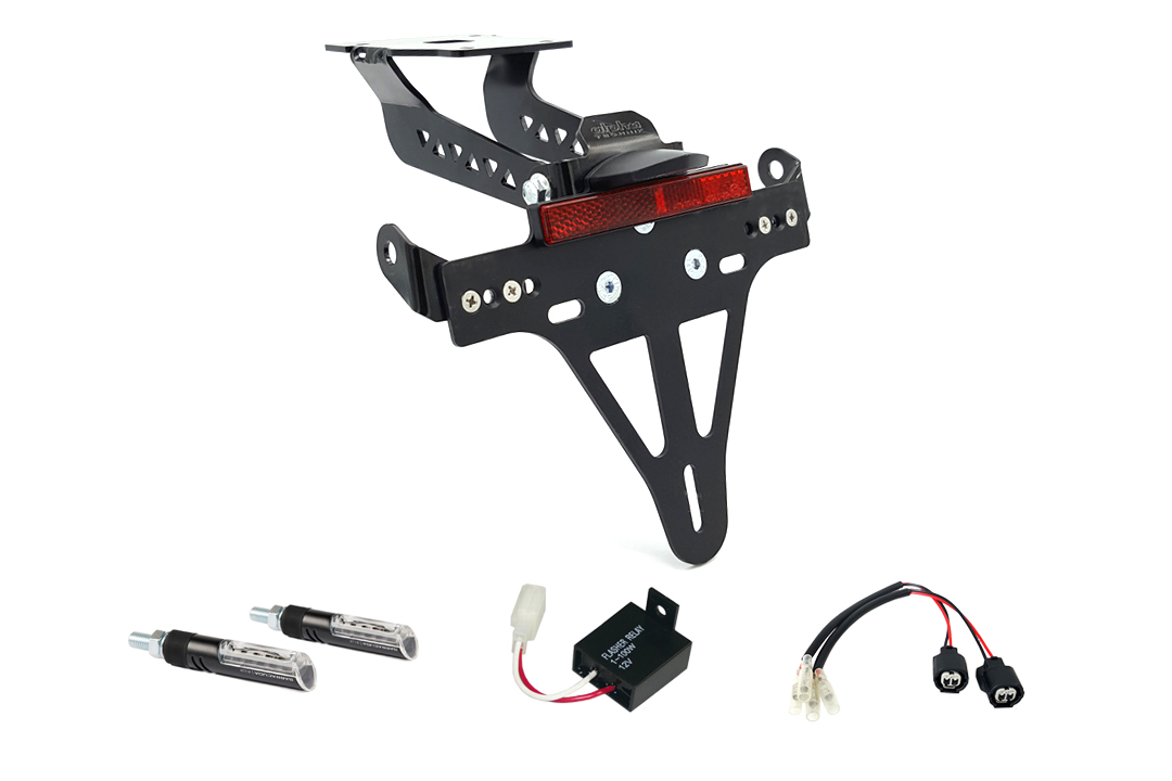 alpha Technik Kennzeichenhalter-Blinker-Kit IDEA für Kawasaki Z900 ab Modelljahr 2020- (Hinten)