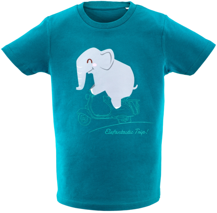 Kinder T-Shirt "Elefantastic Trip!", türkis